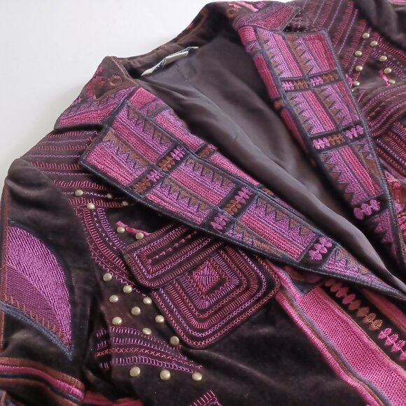 Peter Nygard Velvet Embroidered Vintage Jacket - Picture 4 of 16